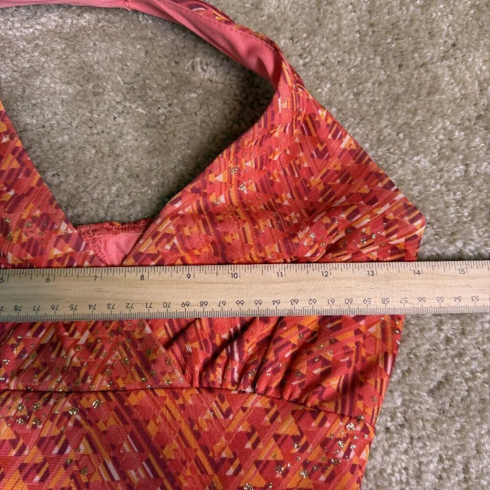 My Michelle Womens Dress Size S Hi Low Geometric print Sleeveless Open Back E425 - Picture 8 of 13